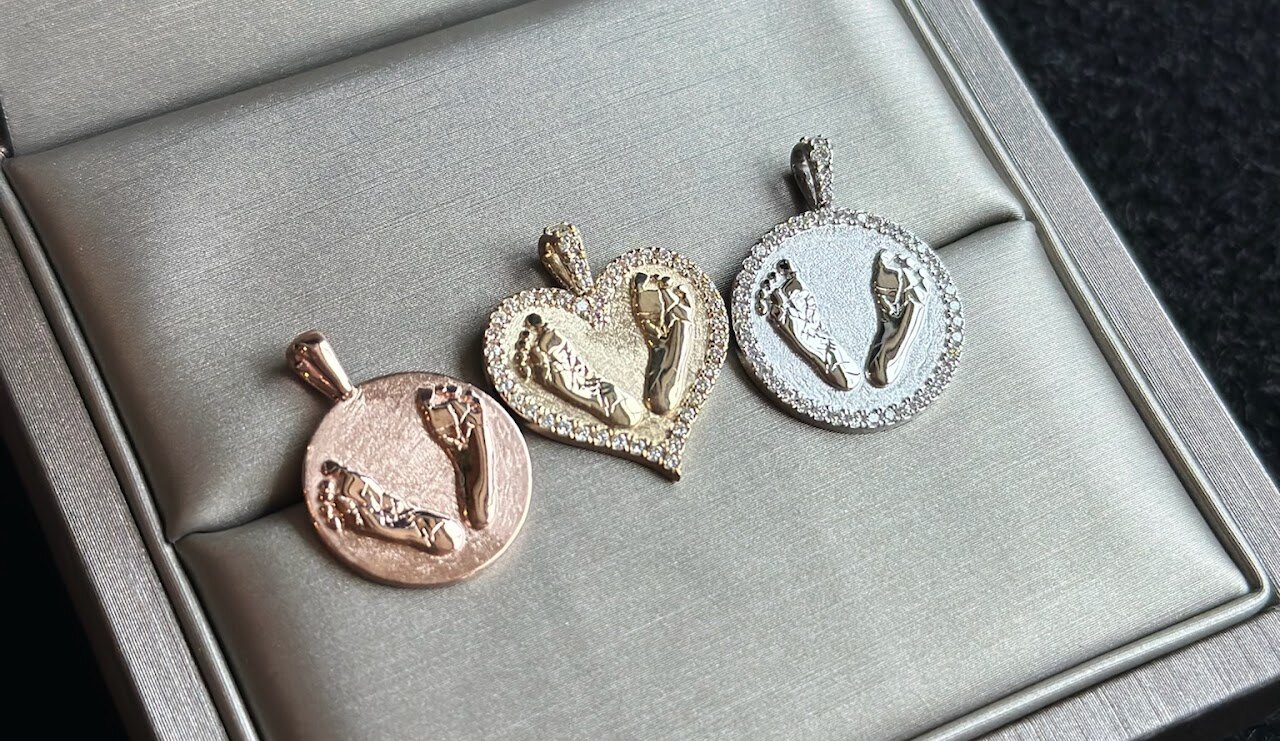 Heart-shaped jewelry pieces in a box